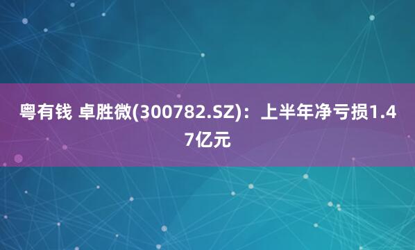 粤有钱 卓胜微(300782.SZ)：上半年净亏损1.47亿元